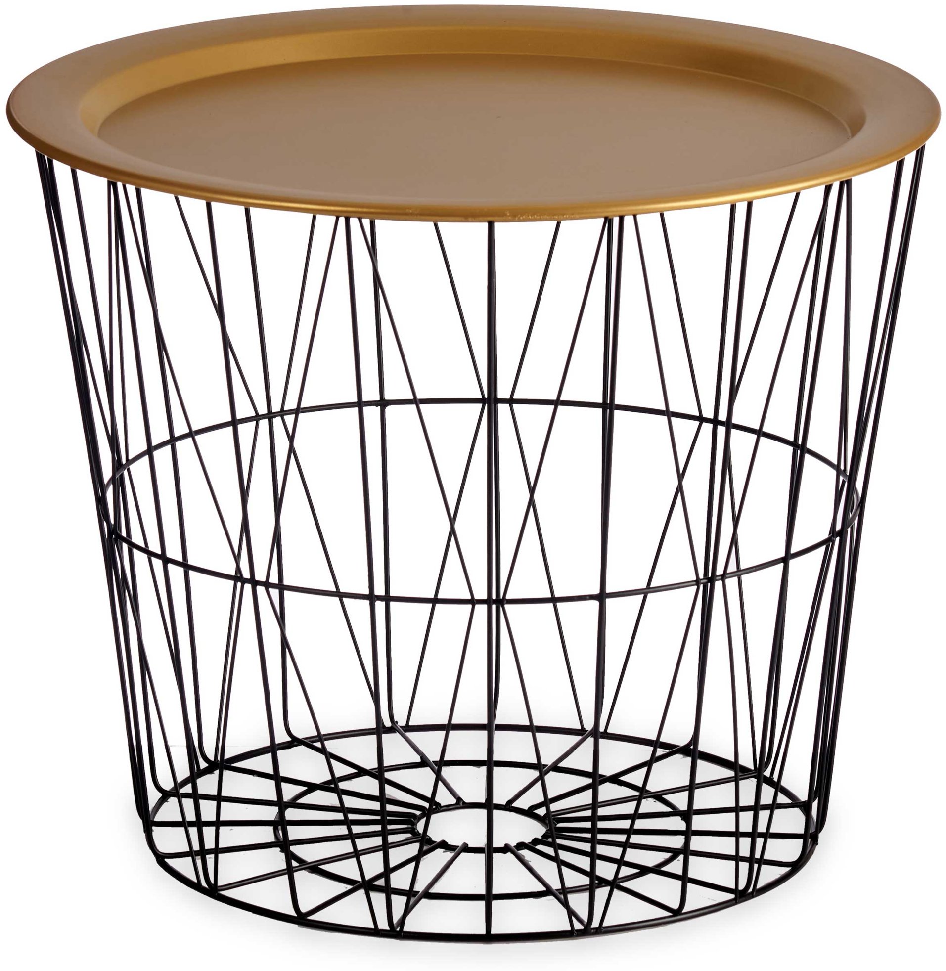 Giftdecor Odkládací stolek LUVO se zlatou deskou, průměr 52 cm