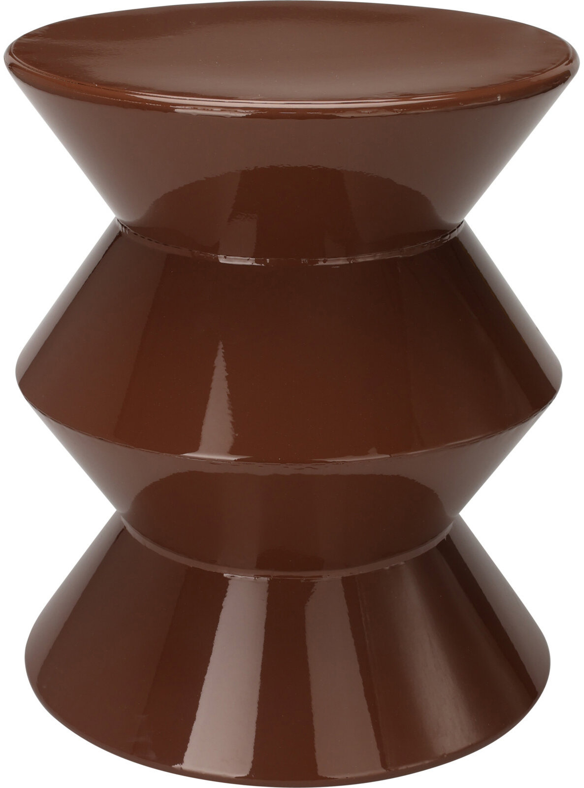 Home Styling Collection Stolek sloupec GISA, kovový, průměr 31 cm, tmavě hnědý