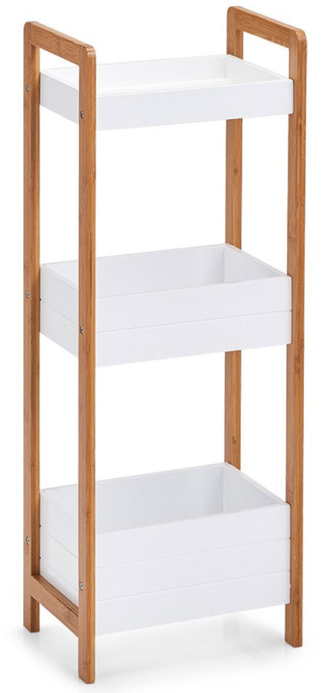 ZELLER Regál policový z bambusových vláken s koši na předměty