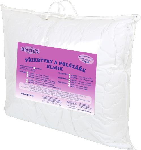 Brotex Polštář Klasik 70 × 90 cm 900 g se zipem, výplň Tyčinky