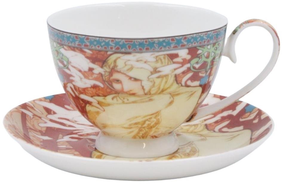 Home Elements porcelánový šálek 250 ml s podšálkem, Mucha Zima