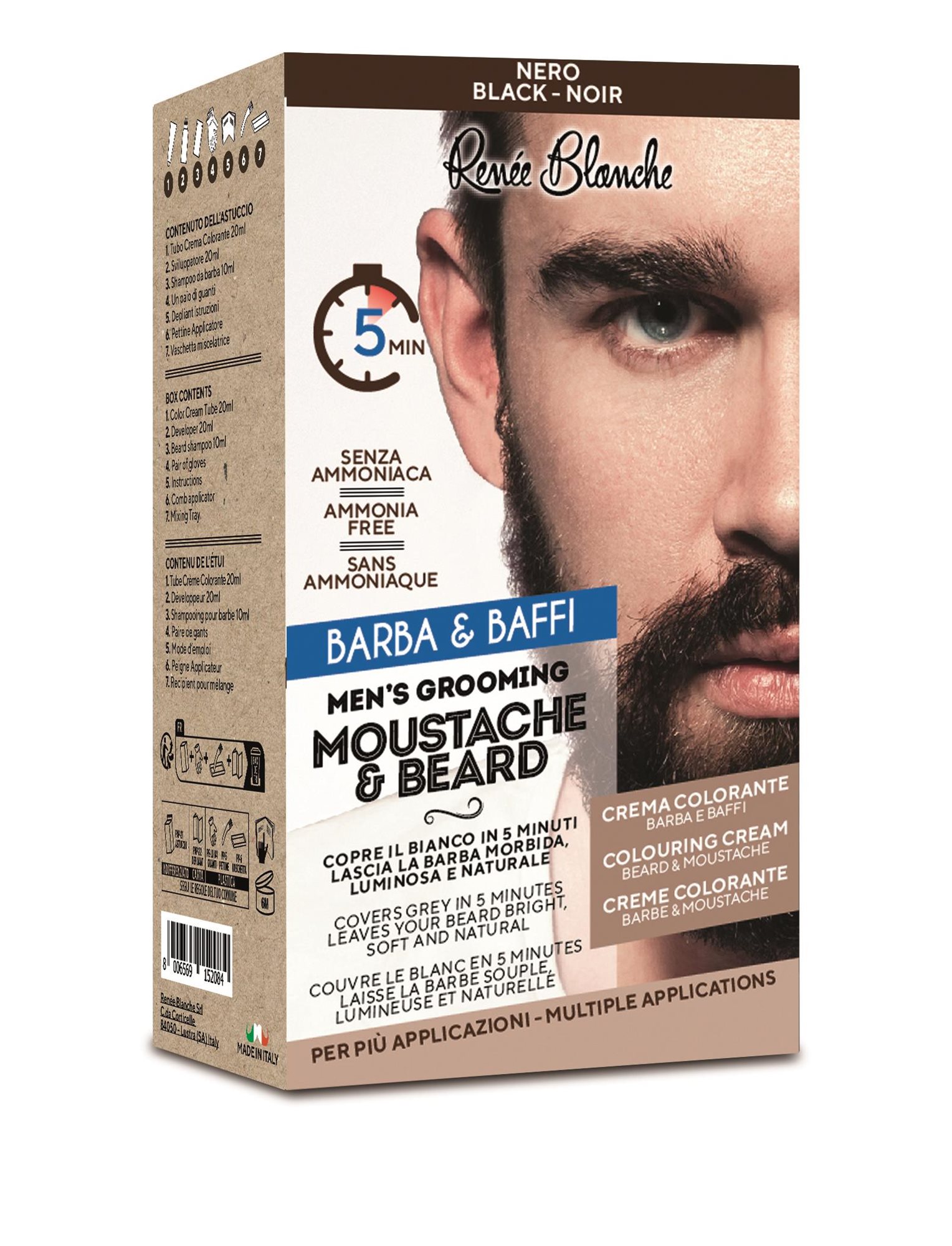 RENÉE BLANCHE Moustache & Beard 1N černá