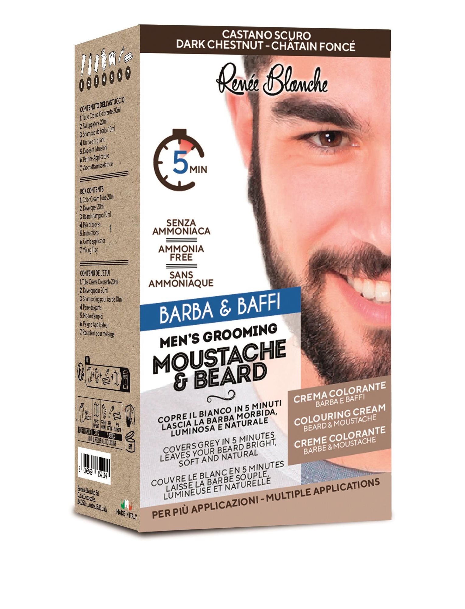 RENÉE BLANCHE Moustache & Beard 3N tmavě hnědá