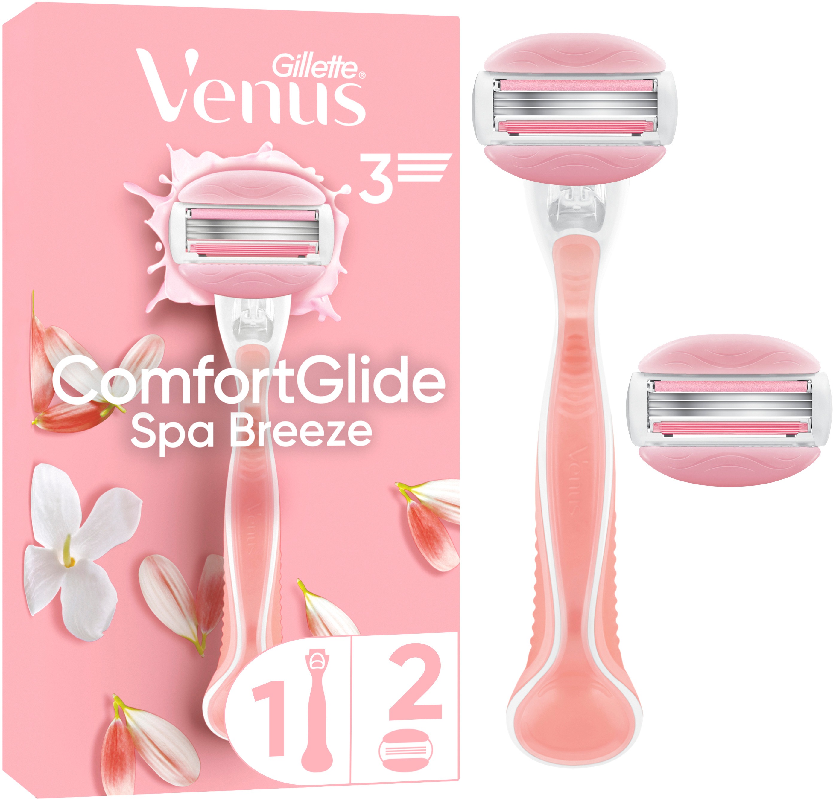GILLETTE Venus ComfortGlide Spa Breeze Holicí Strojek - 2 Holicí Hlavice