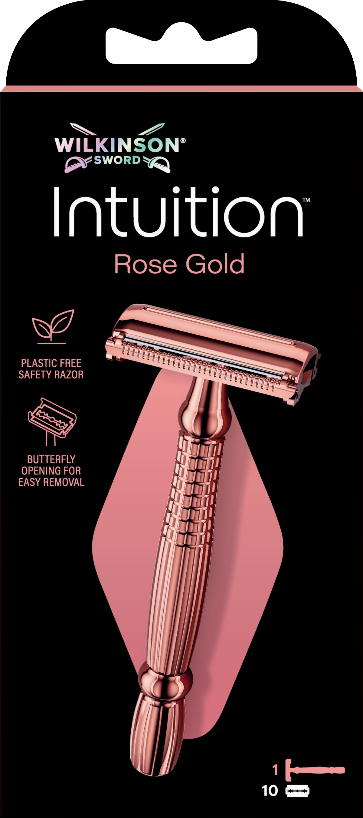 WILKINSON Intuition Double Edge Rose Gold Razor dámský kovový strojek Classic + 10 žiletek