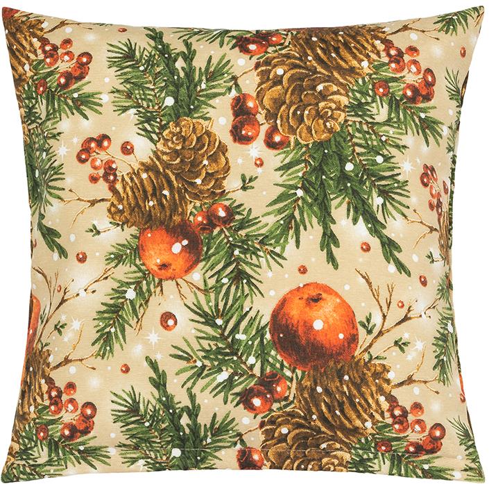 BELLATEX Povláček VÁNOCE 45 × 45 cm 55/125 vánoční šišky a jablka