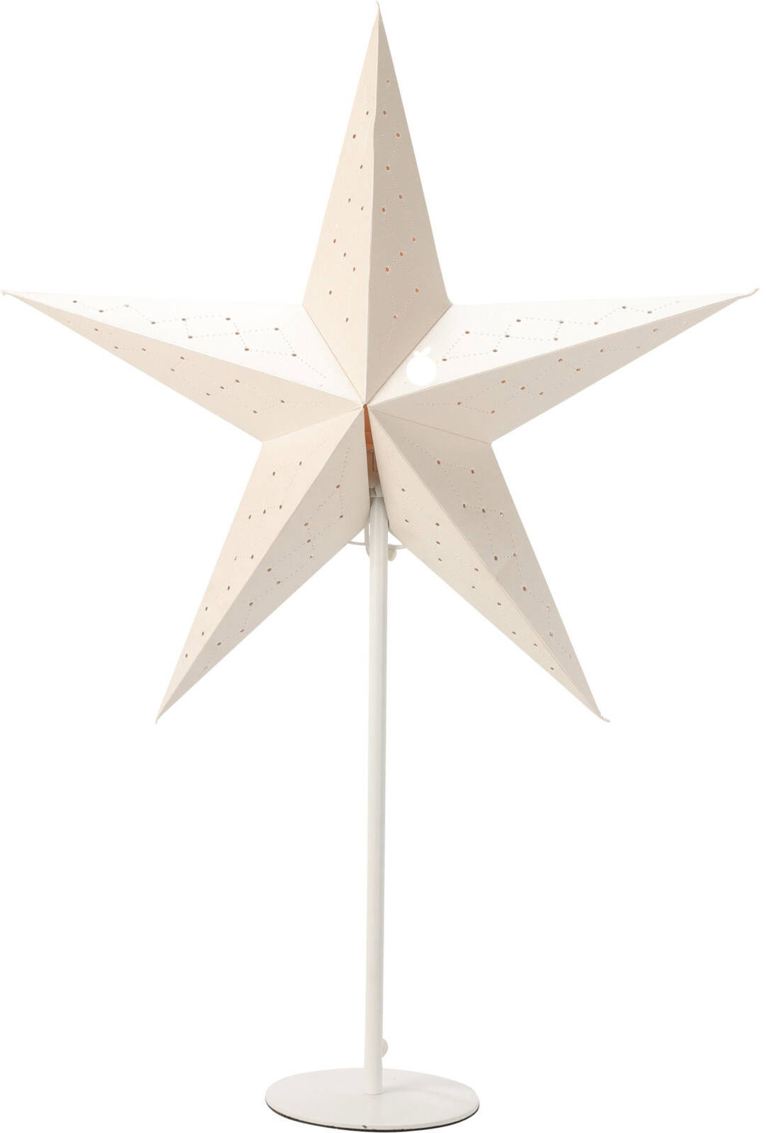 Home Styling Collection Dekrační hvězda z papíru, kovový stojan, 36 cm, bílá