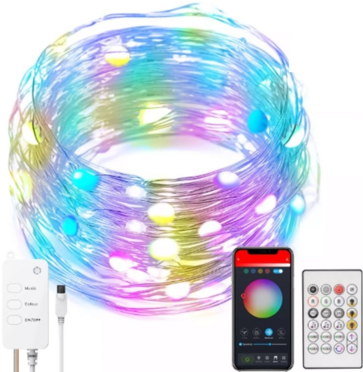 BOT Chytrý LED vánoční a párty řetěz Tuya Smart 10 m