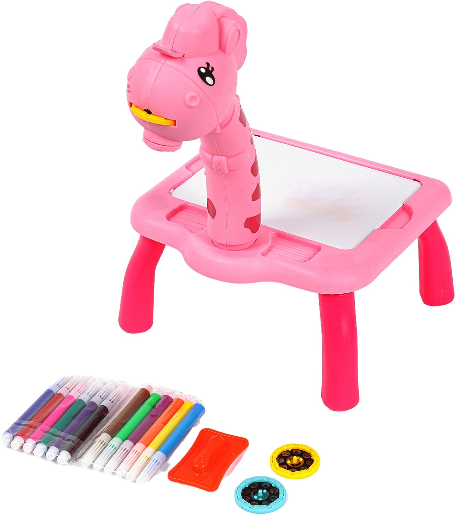 Aga4Kids Dětský kreslicí projektor s fixy a předlohami, růžový