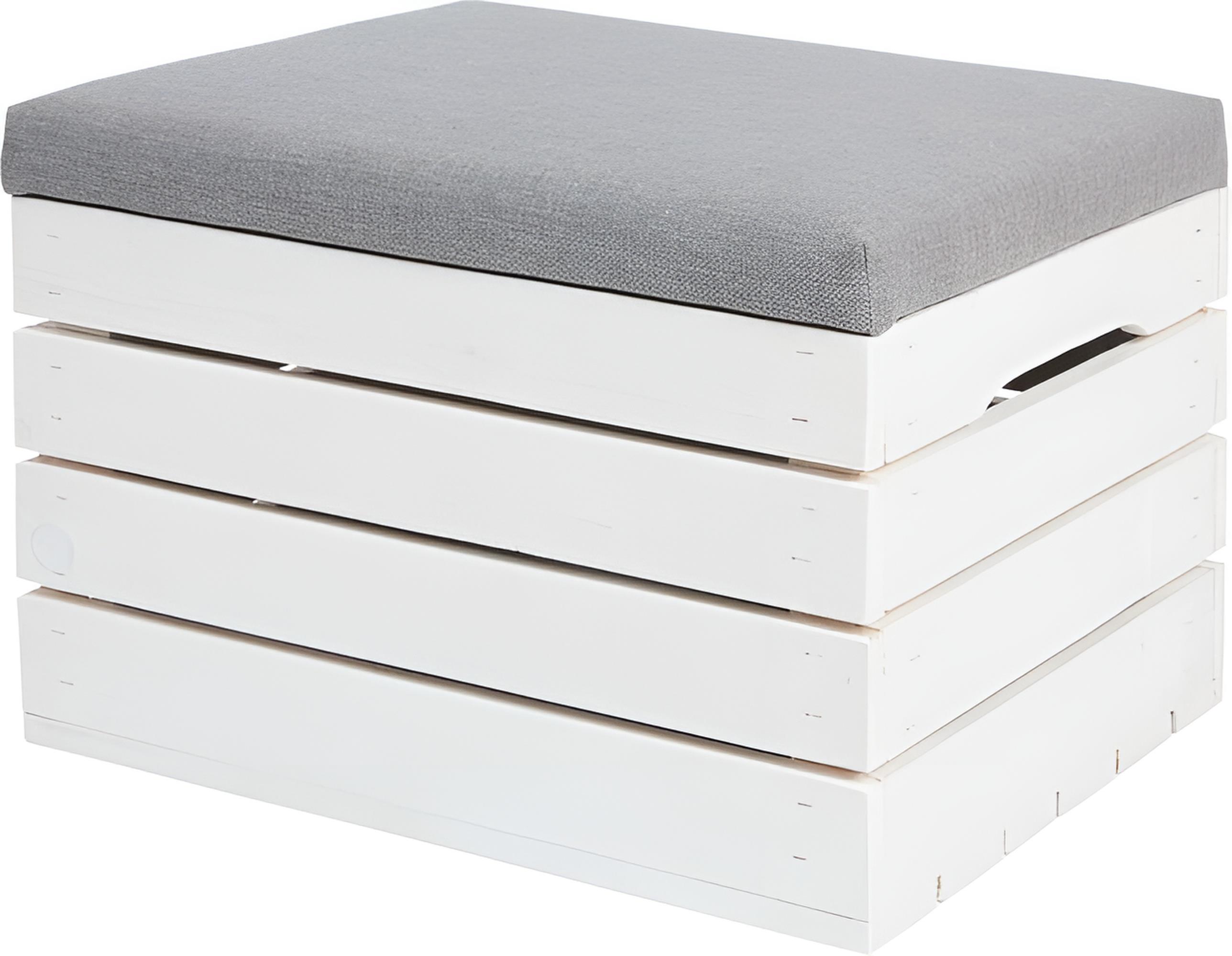 Taburet ISO 3636 s polstrovaným víkem v šedobílé barvě