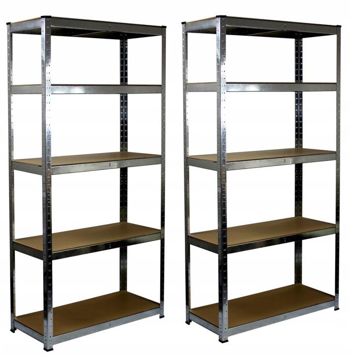 AGA Kovový regál 180 × 90 × 30 cm s pěti policemi