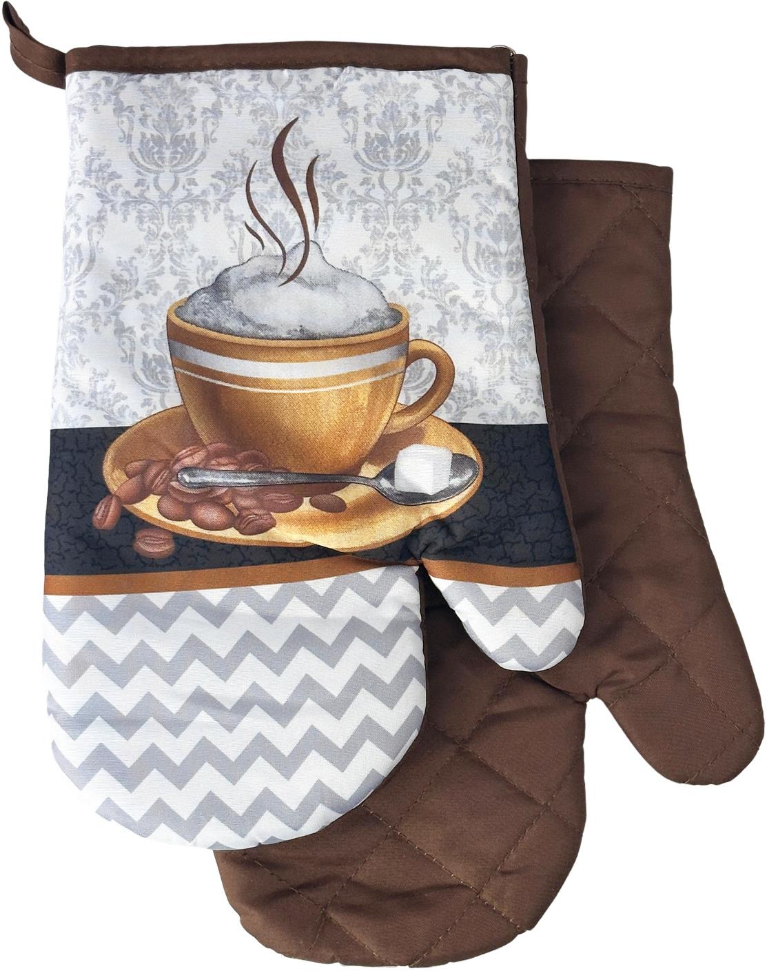 Chňapka kuchyňská s magnetem a poutkem Capuccino II šedá