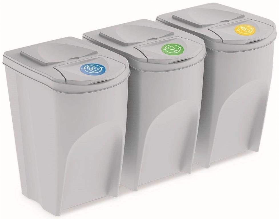 PROSPERPLAST Sortibox 3 × 35 l popelavý