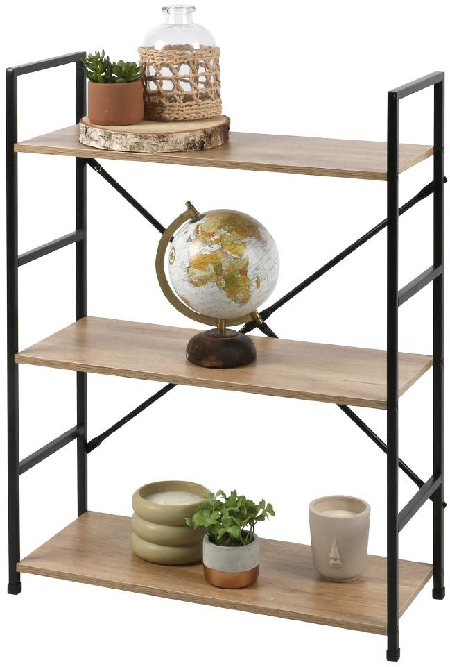 DOCHTMANN Regál policový Colorado kov 58,5 × 23,5 × 80cm dub