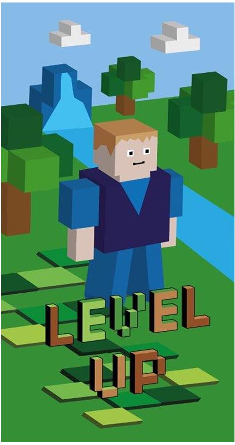 4sleep Dětská osuška 70 × 140 cm, Minecraft zelený