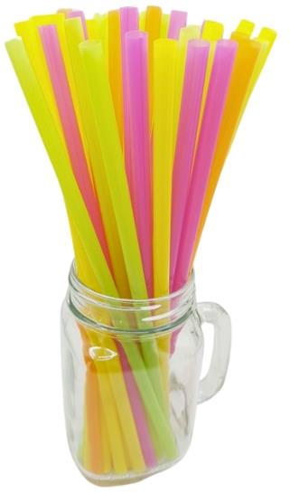 GoDan Plastová brčka - slámky 7 × 280 mm neon 250 ks