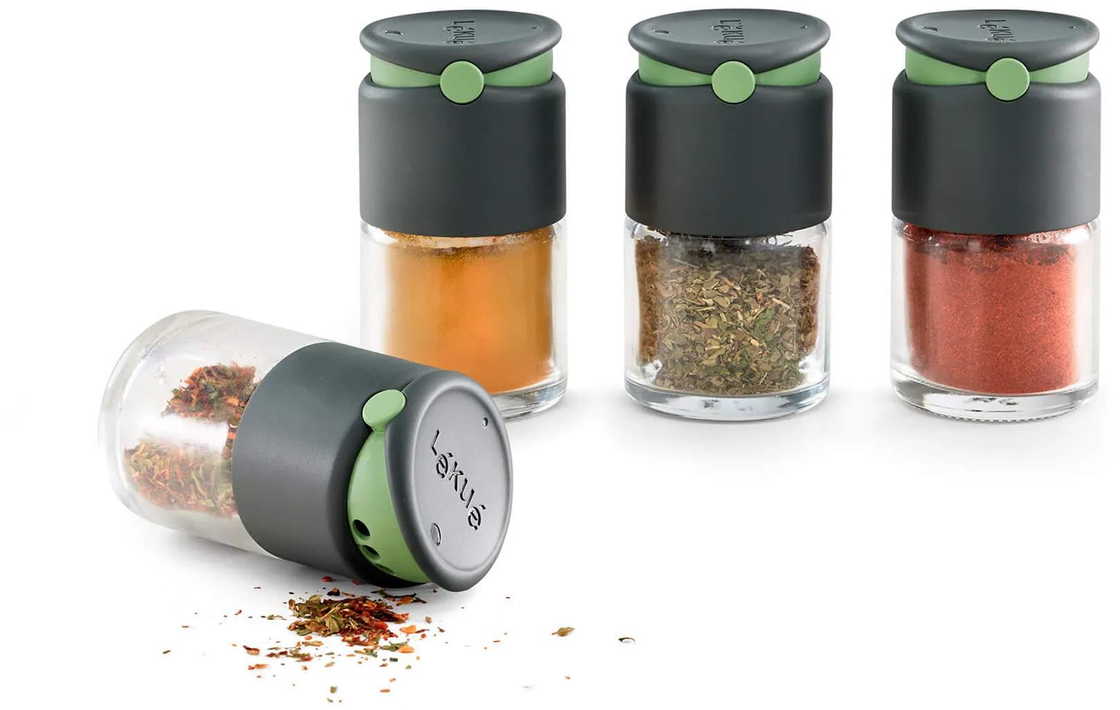 Lékué Spice Shakers Sada 4 skleněných kořenek