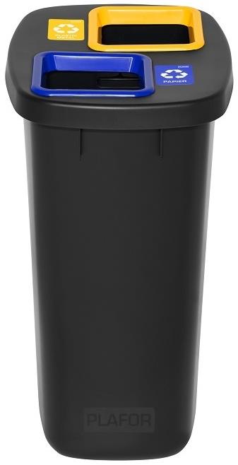 Vybaveniprouklid Odpadkový koš na tříděný odpad Duobin 2 × 45 l, barevný rámeček, papír a plast