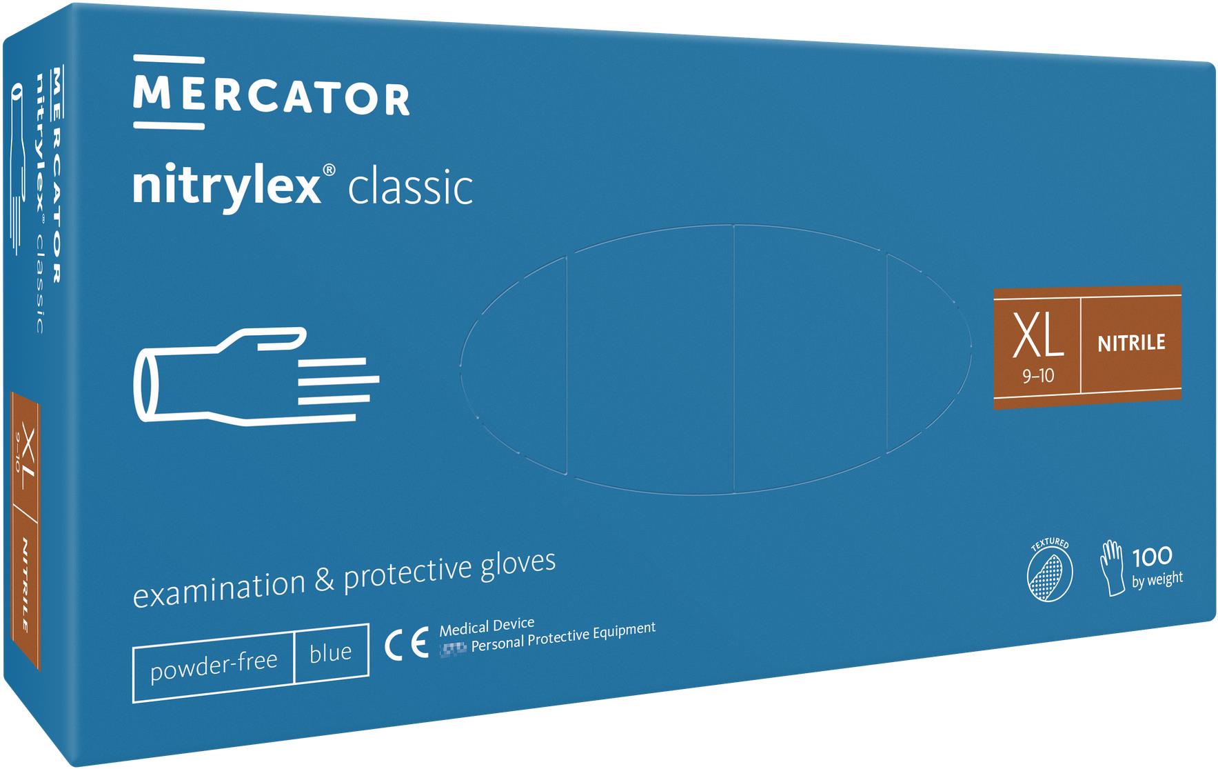 MERCATOR® Rukavice Nitrylex classic modré 100ks, vel. XL