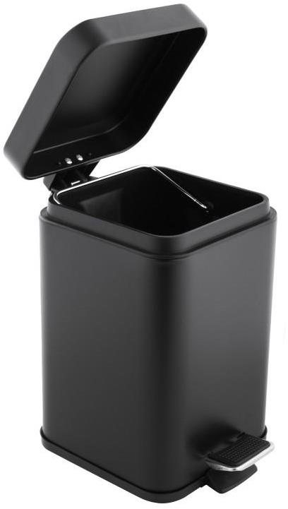 DuraHome Koš na odpadky, 3 l, čtverec, víko soft close, PIURA 51513, černý