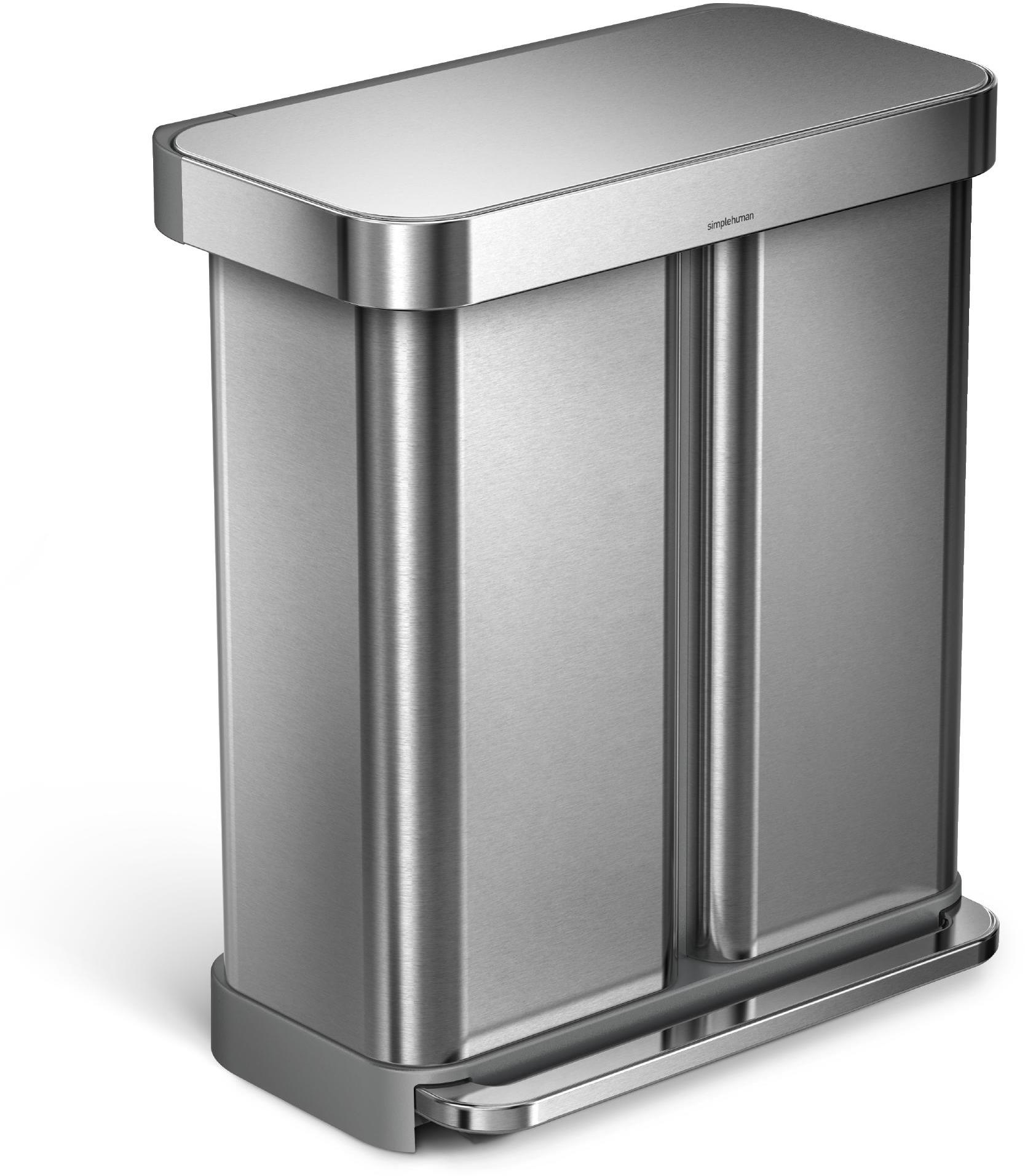Simplehuman Pedálový odpadkový koš na tříděný odpad, 58 l (34/24), kartáčovaná ocel, FPP