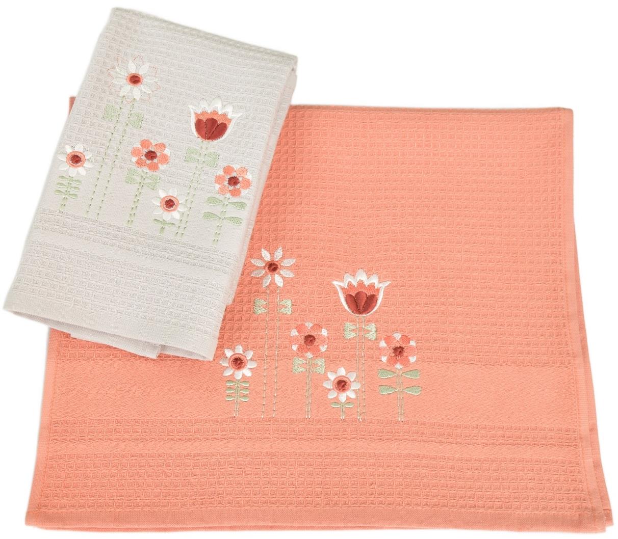 DOMMIO Kuchyňské utěrky Flowers 2 ks, 40 × 60 cm