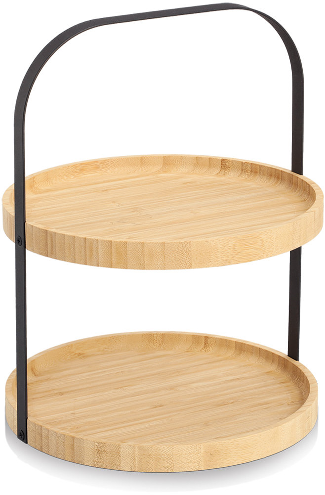 ZELLER Etažér kulatý bambus, 25 × 25 × 33 cm, černý
