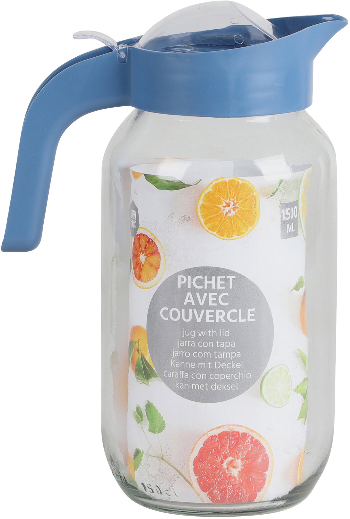 DOCHTMANN Skleněný džbán s víkem 1,5 l, mix barev