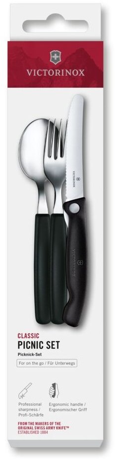 Victorinox Příbor Swiss Classic picnic set, černý