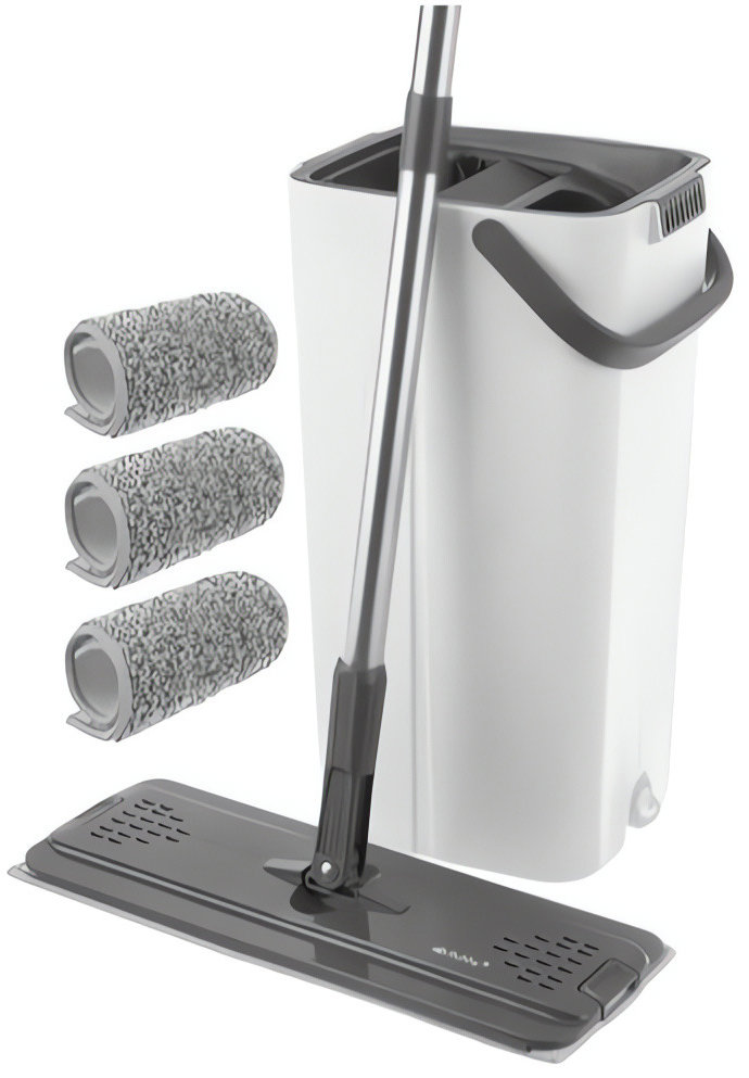 Ruhhy 27231 Mop dvoukomorový 8,5 l, 3× hadr, bílošedý