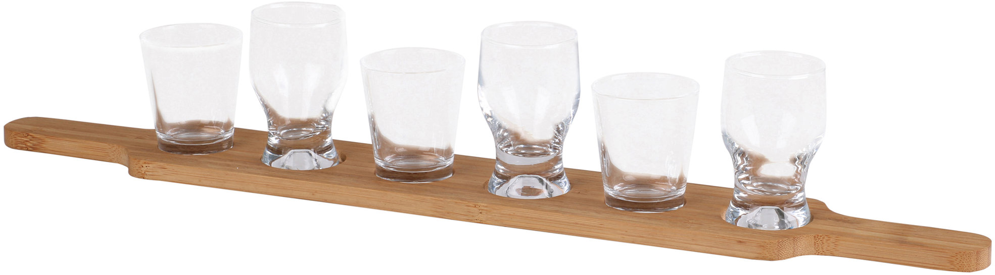 DOCHTMANN Tapasový set bambus a 6 skleniček 50 × 7 cm