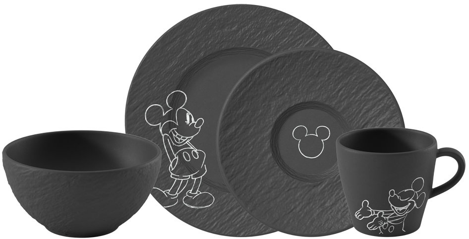 Villeroy & Boch Snídaňová sada z kolekce Manufacture Rock – Mickey Mouse 4 ks