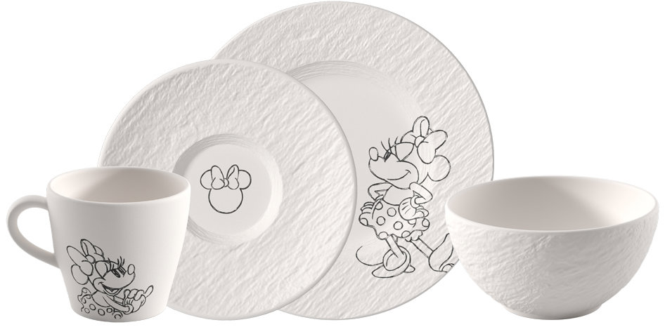 Villeroy & Boch Snídaňová sada z kolekce Manufacture Rock Blanc – Mickey Mouse 4 ks