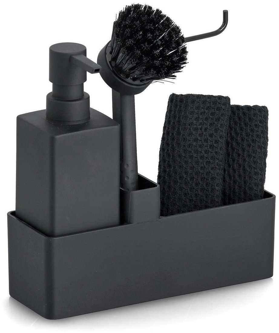 ZELLER Organizér na mytí nádobí, plast, 20,2 × 7 × 20 cm, černý