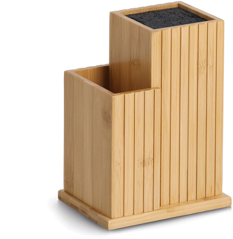ZELLER Blok na nože s držákem, bambus, 17,2 × 11,2 × 21,7 cm