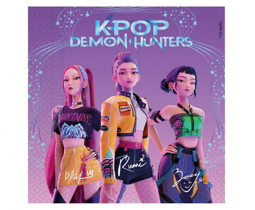 GoDan Papírové ubrousky K-POP DEMON HUNTERS, 33 × 33 cm, 20 ks