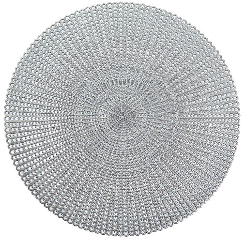 Zeller Prostírání kulaté stříbrné plastové, průměr 41 cm