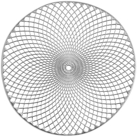 Zeller Prostírání Mandala kulaté plastové stříbrné, průměr 38 cm