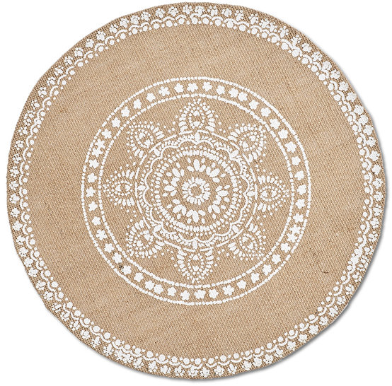 Zeller Prostírání Mandala lněné, průměr 38 cm
