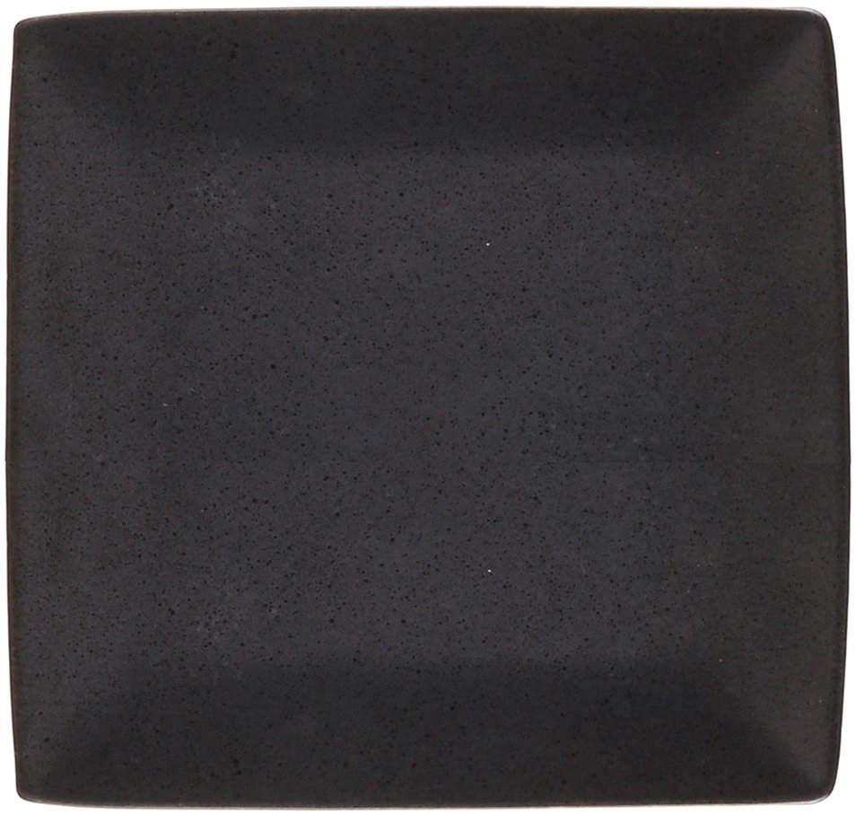 Clay Keramický čtvercový dezertní talíř Caviar, 21,5 × 21,5 cm, černý