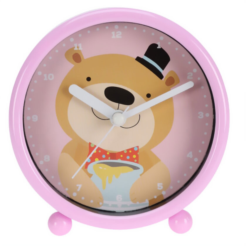 Home Styling Collection Hodiny do dětského pokoje, průměr 10 cm, medvídek