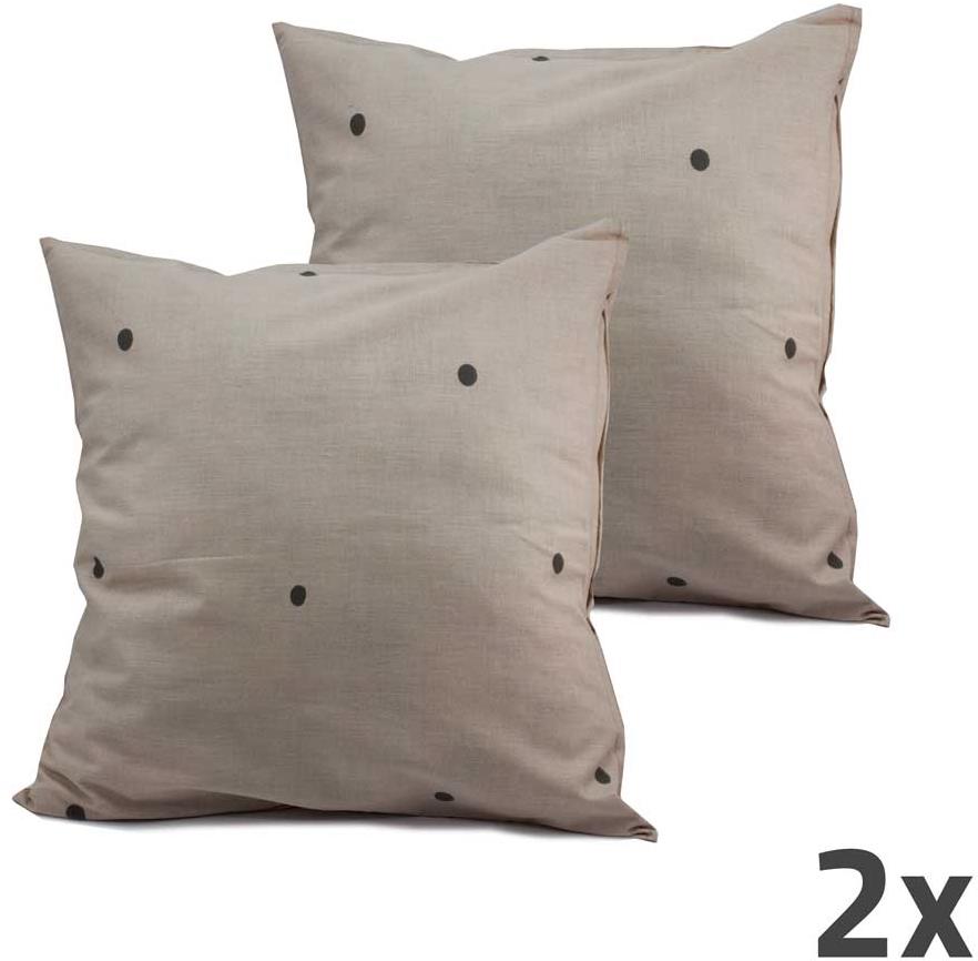 HOME ELEMENTS Povlak na polštář světle šedý, sada 2 ks