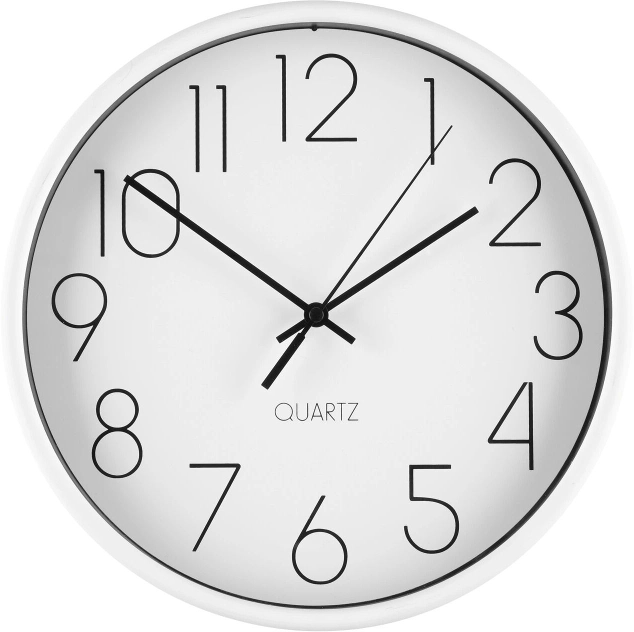 4Living Jednoduché nástěnné hodiny, průměr 25 cm, bílé