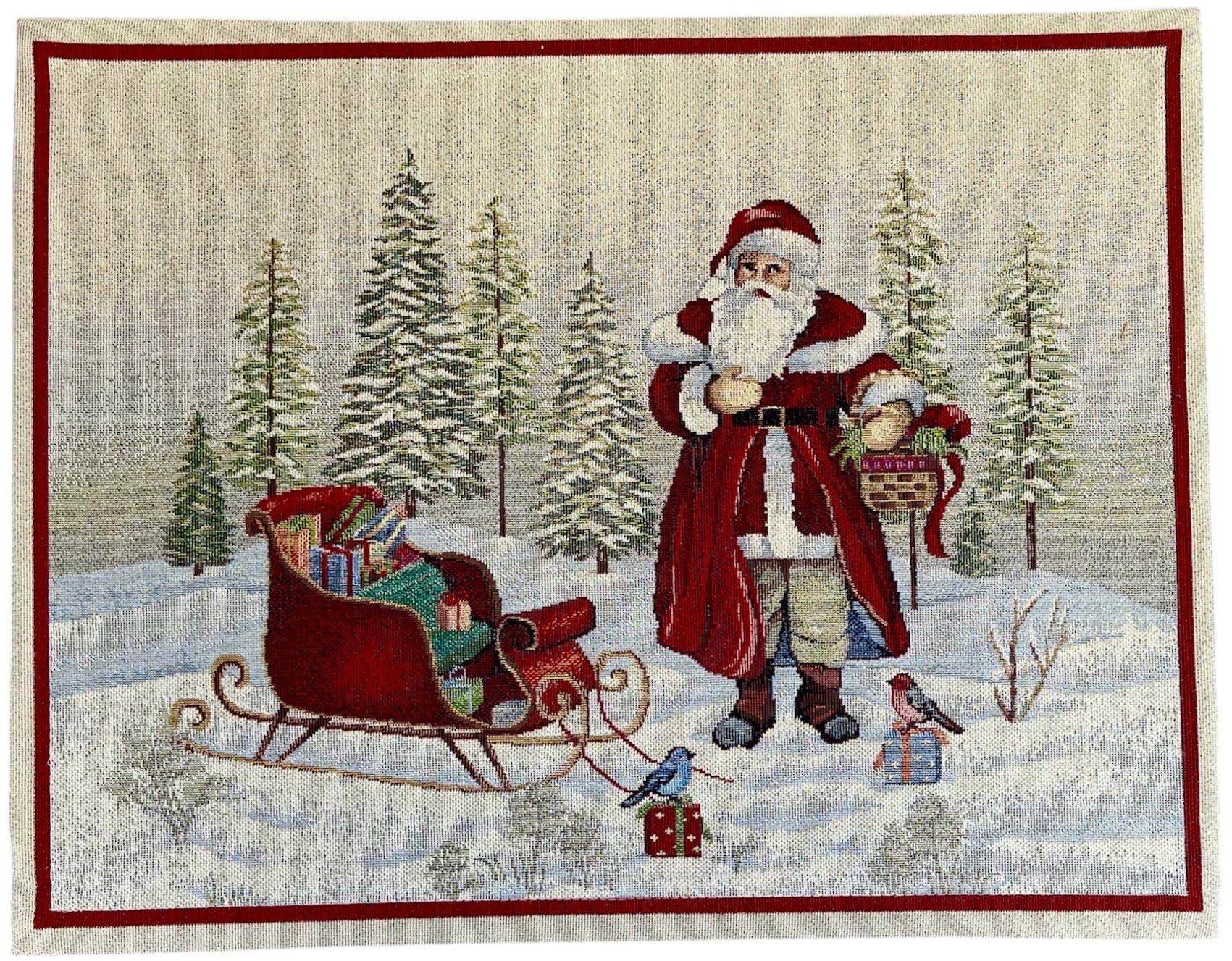 Home of Christmas Vánoční prostírání s motivem 40 × 50 cm, Santa se saněmi