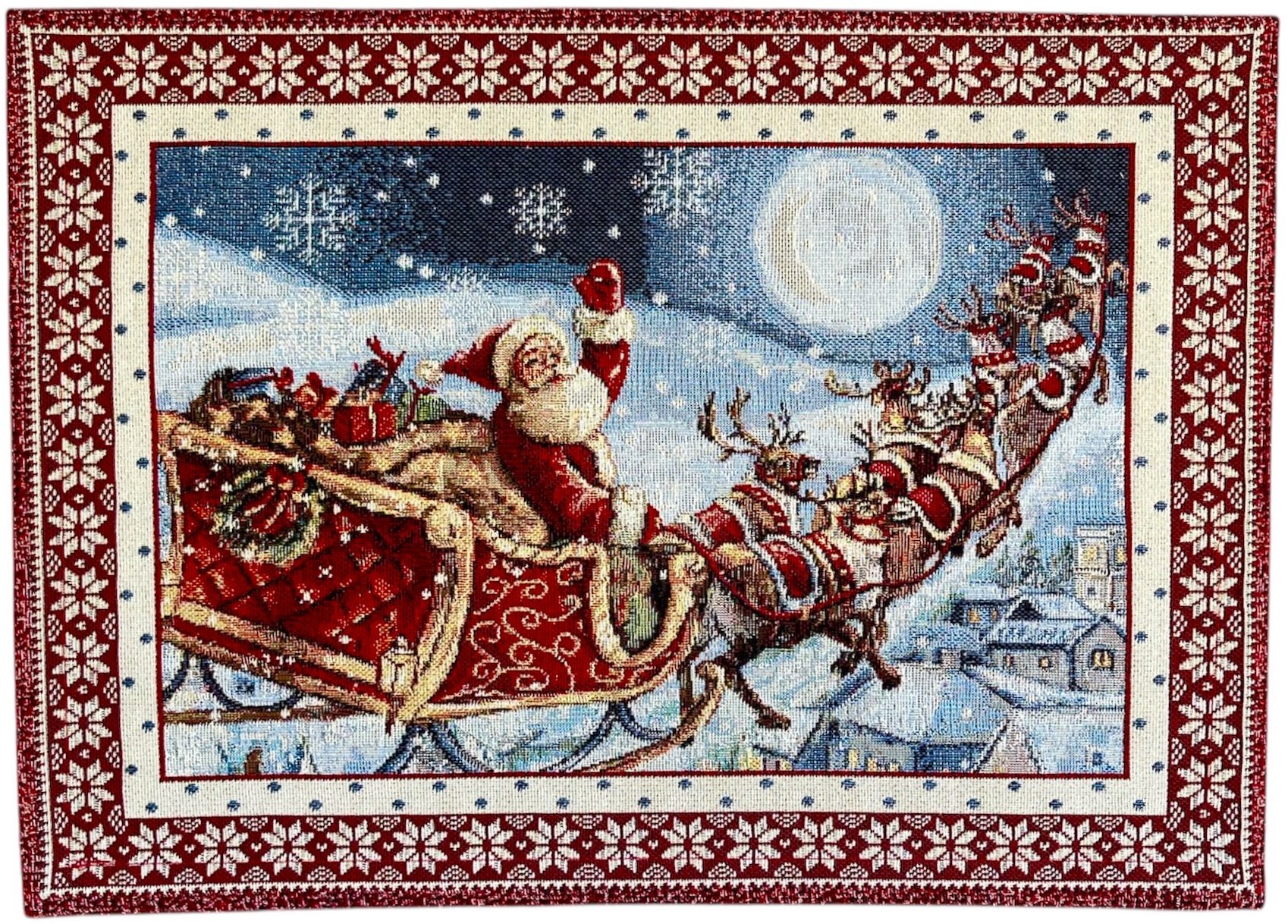 Home of Christmas Vánoční prostírání s motivem 35 × 45 cm, Santa na saních