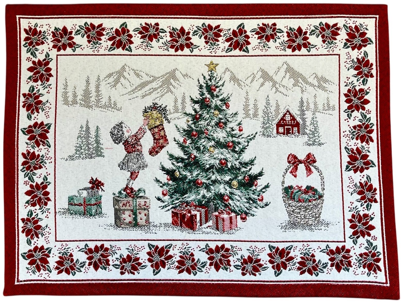 Home of Christmas Vánoční žakárové prostírání 35 × 45 cm, Zdobení stromečku