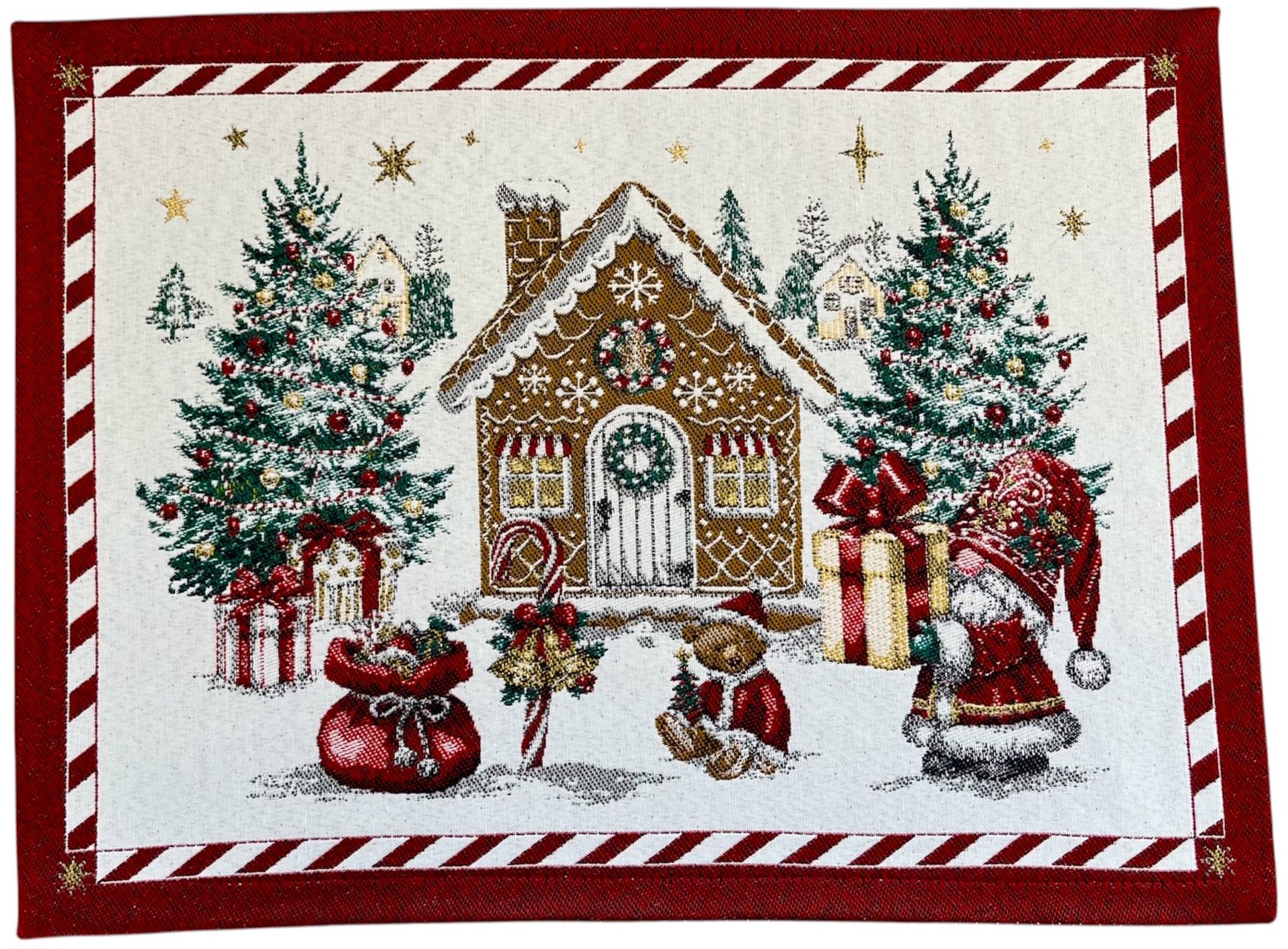 Home of Christmas Vánoční žakárové prostírání 35 × 45 cm, Vánoční trpaslík