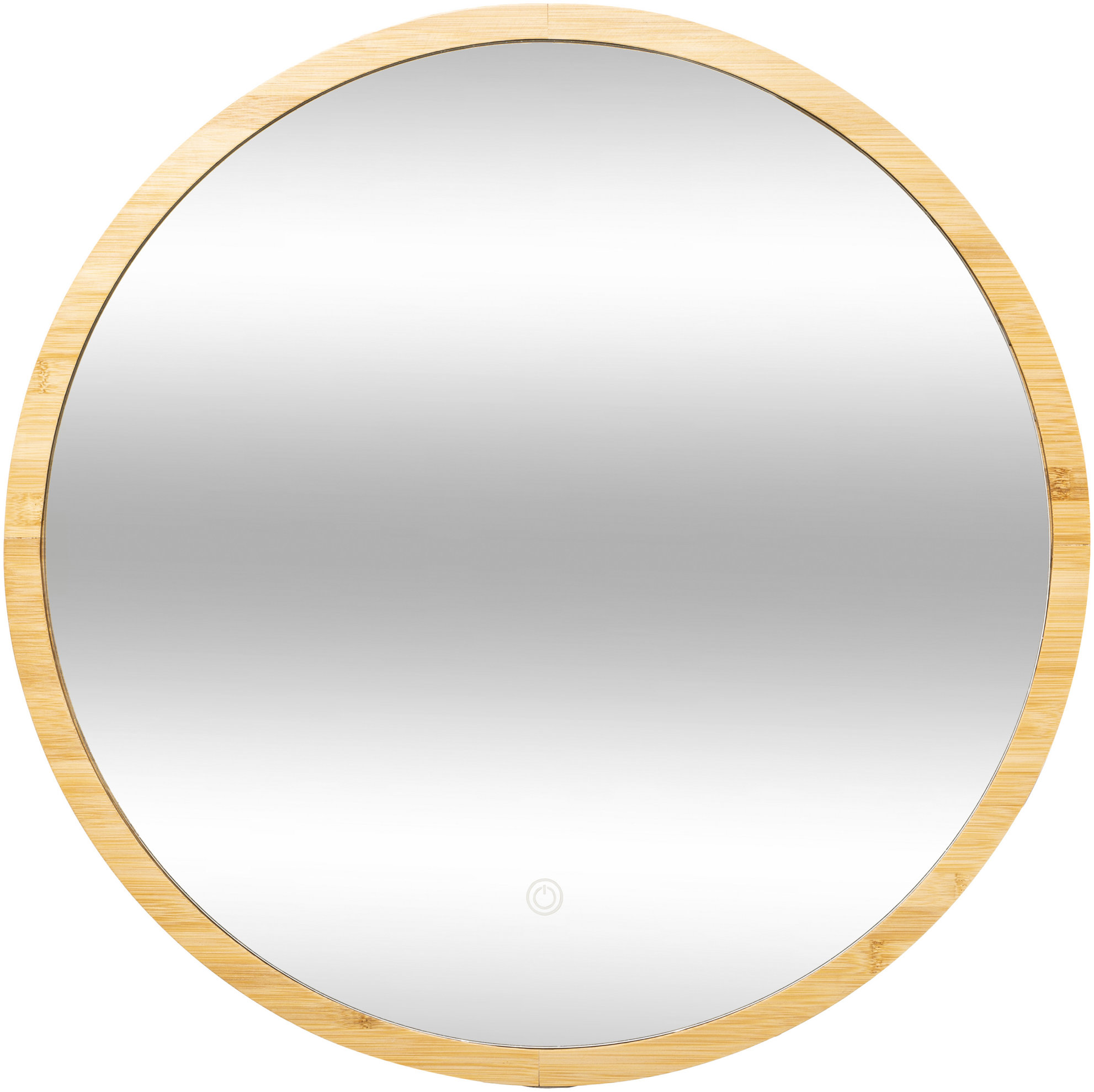 5five Simply Smart Koupelnové zrcadlo s LED podsvícením, bambusový rám, průměr 57 cm
