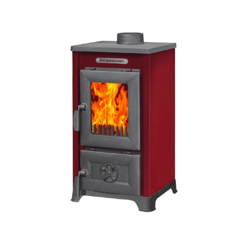 Hosseven Krbová kamna na TP 9008 mini bordó, 7,09 kW, průměr 130 mm
