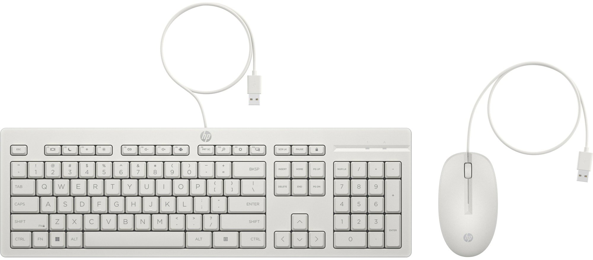HP 225 Wired Mouse and Keyboard Combo G2, bílá - CZ/SK